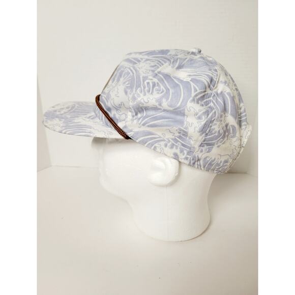 Quiksilver Hat Cap Blue White Wave Pattern Rope Detail Snapback OSFM Surf Skate - Picture 6 of 7